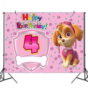 Decoration anniversaire Pat Patrouille toile de fond 4 ans Stella