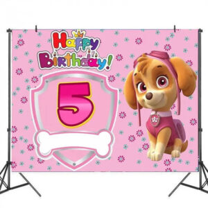 Decoration anniversaire Pat Patrouille toile de fond 5 ans Stella