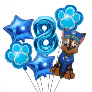 Decoration anniversaire Pat Patrouille kit ballons 8 ans Chase
