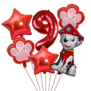 Decoration anniversaire Pat Patrouille kit ballons 9 ans Marcus