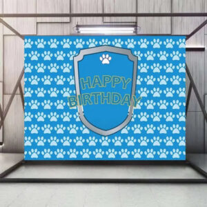 Decoration anniversaire Pat Patrouille toile de fond bleue