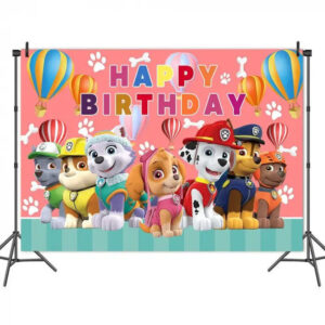 Decoration anniversaire Pat Patrouille toile de fond montgolfieres