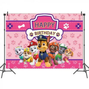 Decoration anniversaire Pat Patrouille toile de fond Chase et ses amis