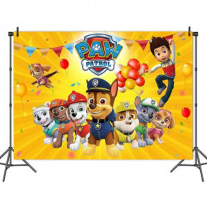 Decoration anniversaire Pat Patrouille toile de fond les chiots et Ryder