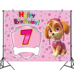 Decoration anniversaire Pat Patrouille toile de fond 7 ans Stella